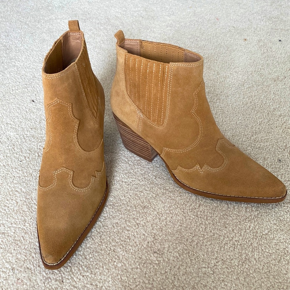 Sam Edelman Winona Western suede bootie size 8